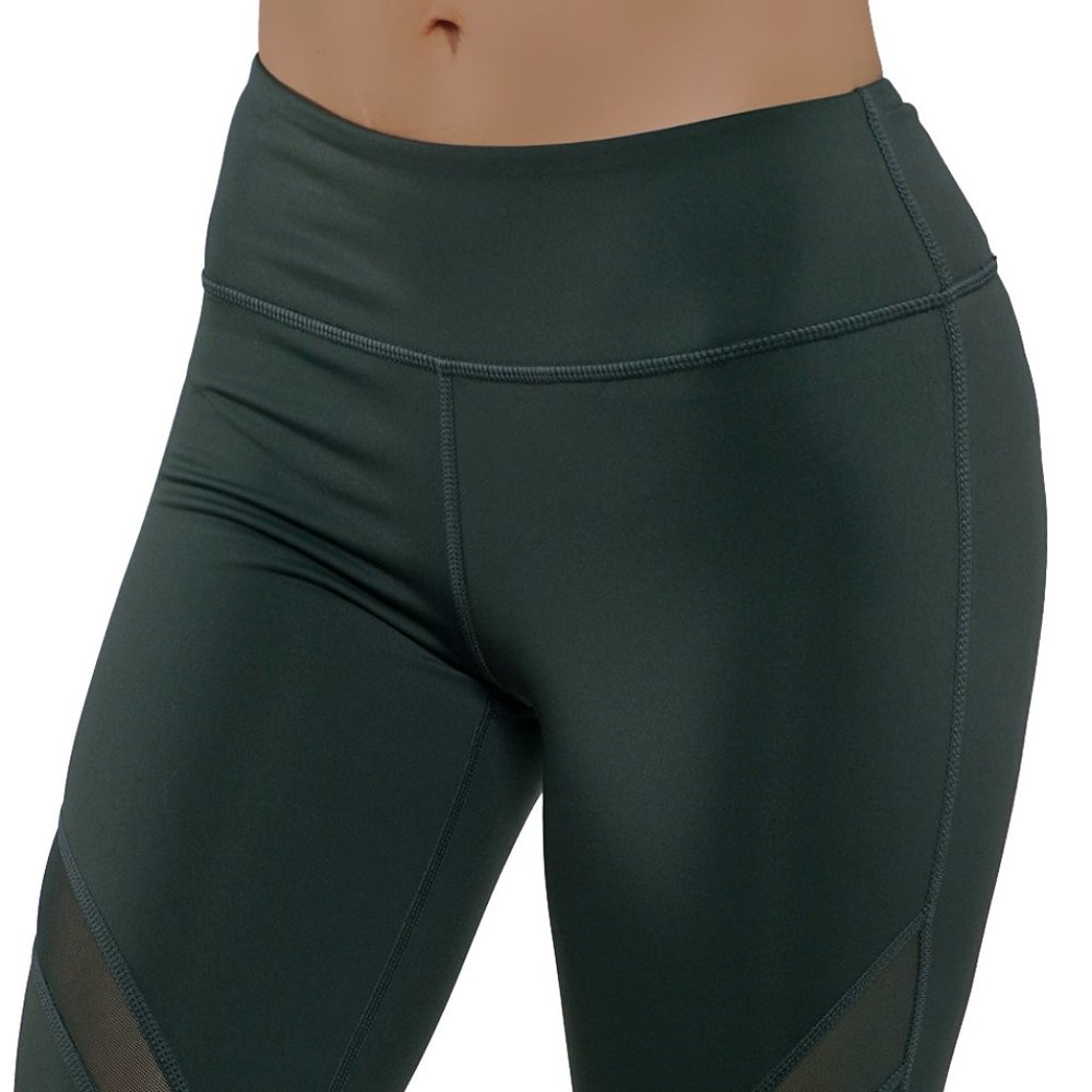 Mesh-Panel Active Leggings Zipper Pocket - Picture 7 of 7